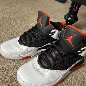 Jordan Athletic Shoes White Black with Red Accents